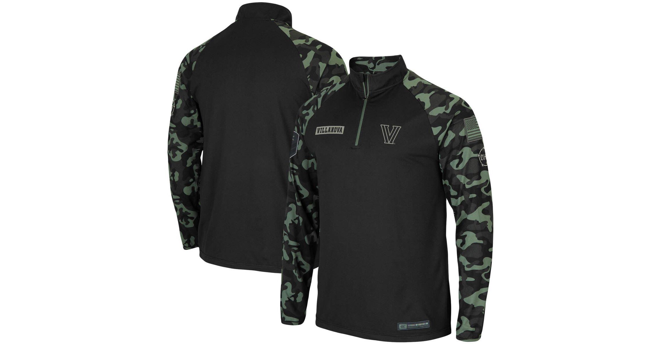 NCAA Villanova Wildcats OHT Military Appreciation Take Flight Raglan Quarter-Zip Jacket