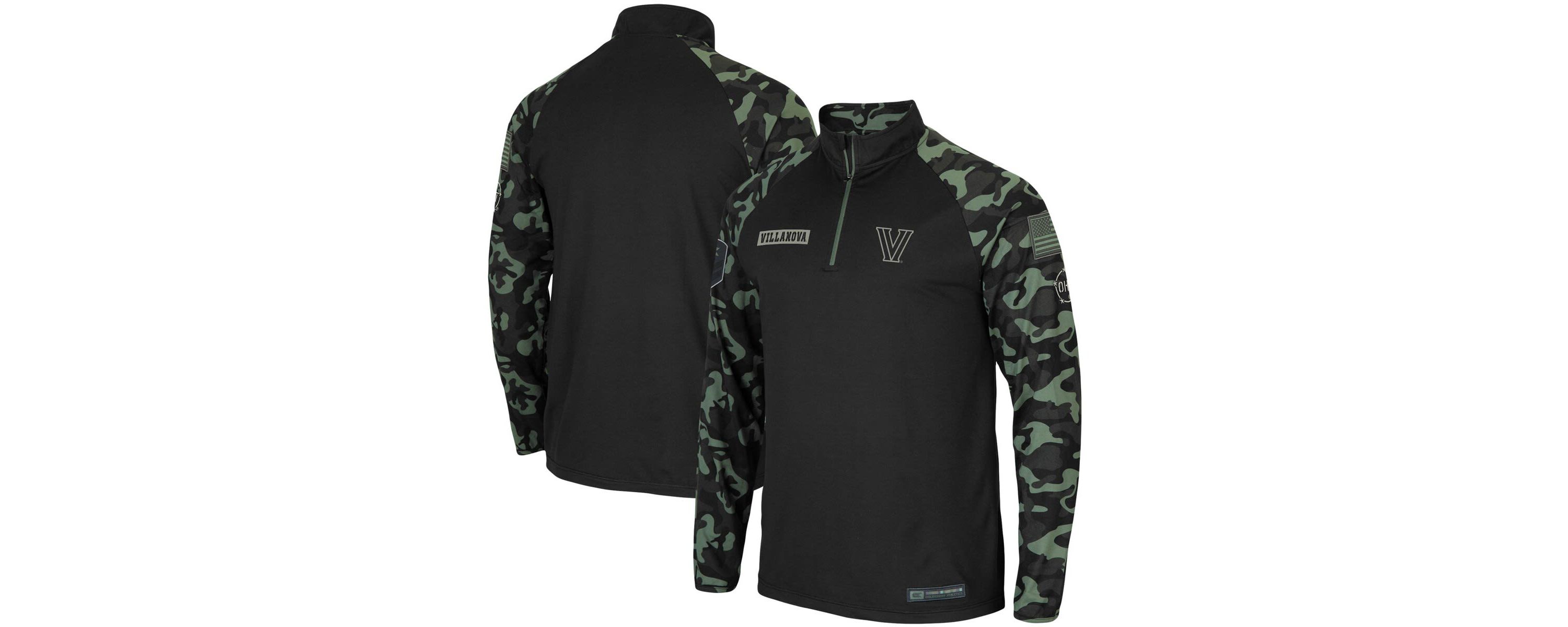 NCAA Villanova Wildcats OHT Military Appreciation Take Flight Raglan Quarter-Zip Jacket