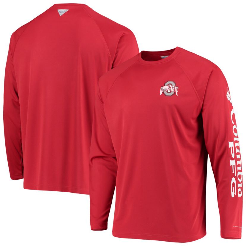 NCAA Ohio State Buckeyes Terminal Tackle Omni-Shade Raglan Long Sleeve T-Shirt