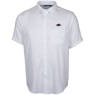 NCAA Arkansas Razorbacks Windward Twill Button-Up Short Sleeve Shirt