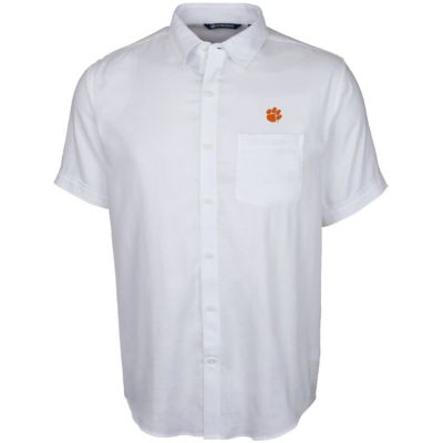 NCAA Clemson Tigers Windward Twill Button-Up Short Sleeve Shirt