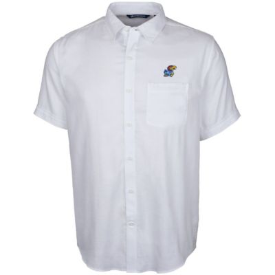 NCAA Kansas Jayhawks Windward Twill Button-Up Short Sleeve Shirt