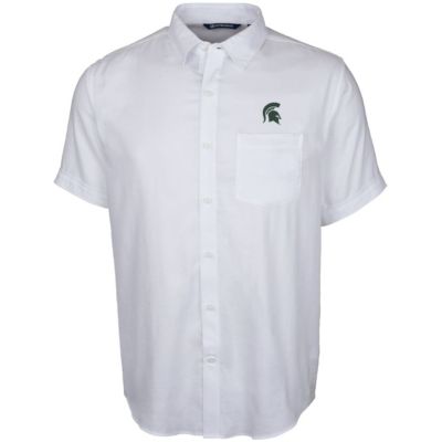 NCAA Michigan State Spartans Windward Twill Button-Up Short Sleeve Shirt