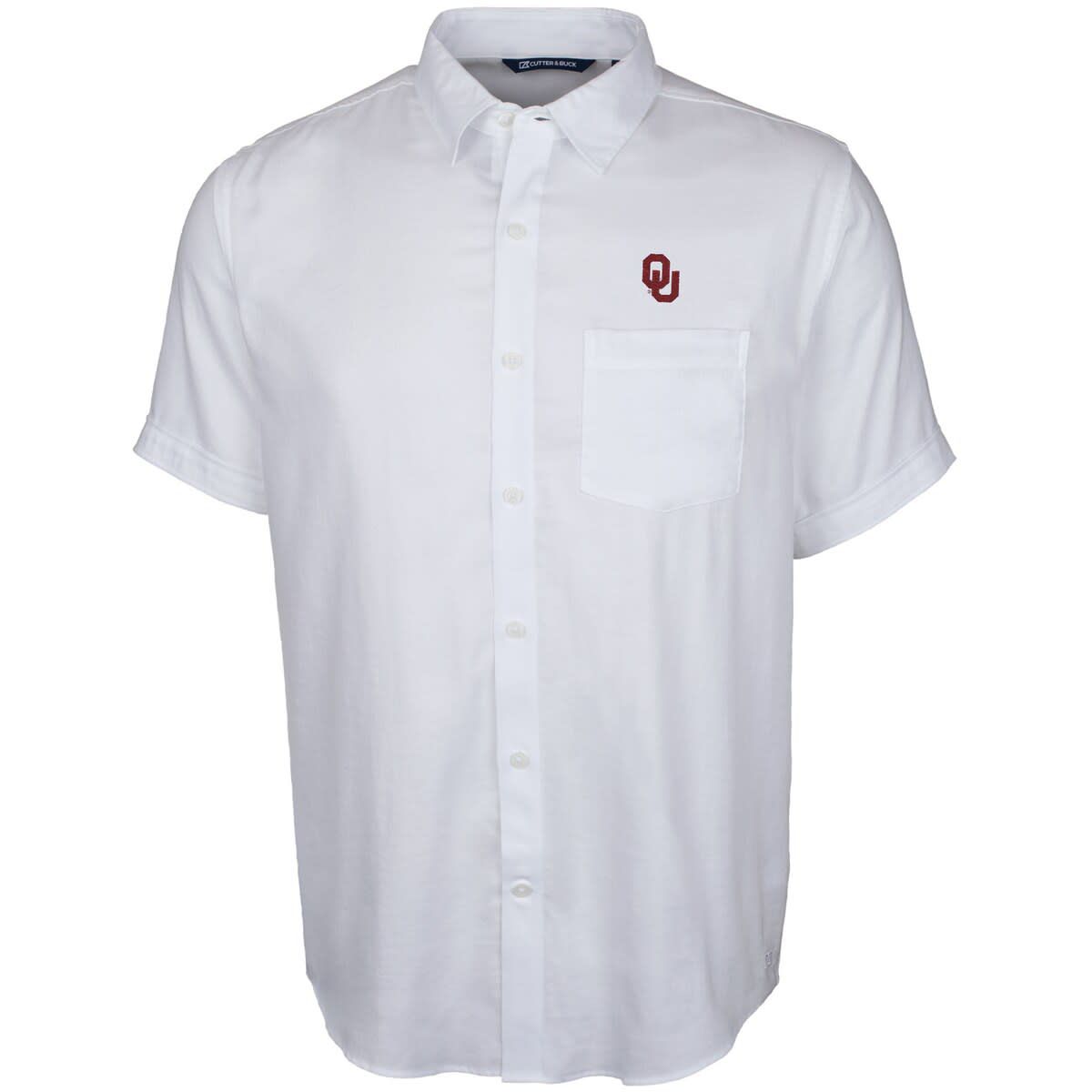 NCAA Oklahoma Sooners Windward Twill Button-Up Short Sleeve Shirt