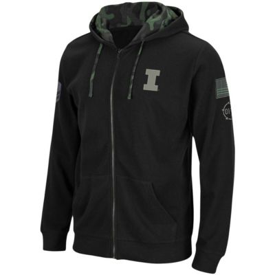 NCAA Illinois Fighting Illini OHT Slim Fit Lightweight Waffle Full-Zip Hoodie