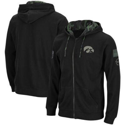 NCAA Iowa Hawkeyes OHT Slim Fit Lightweight Waffle Full-Zip Hoodie