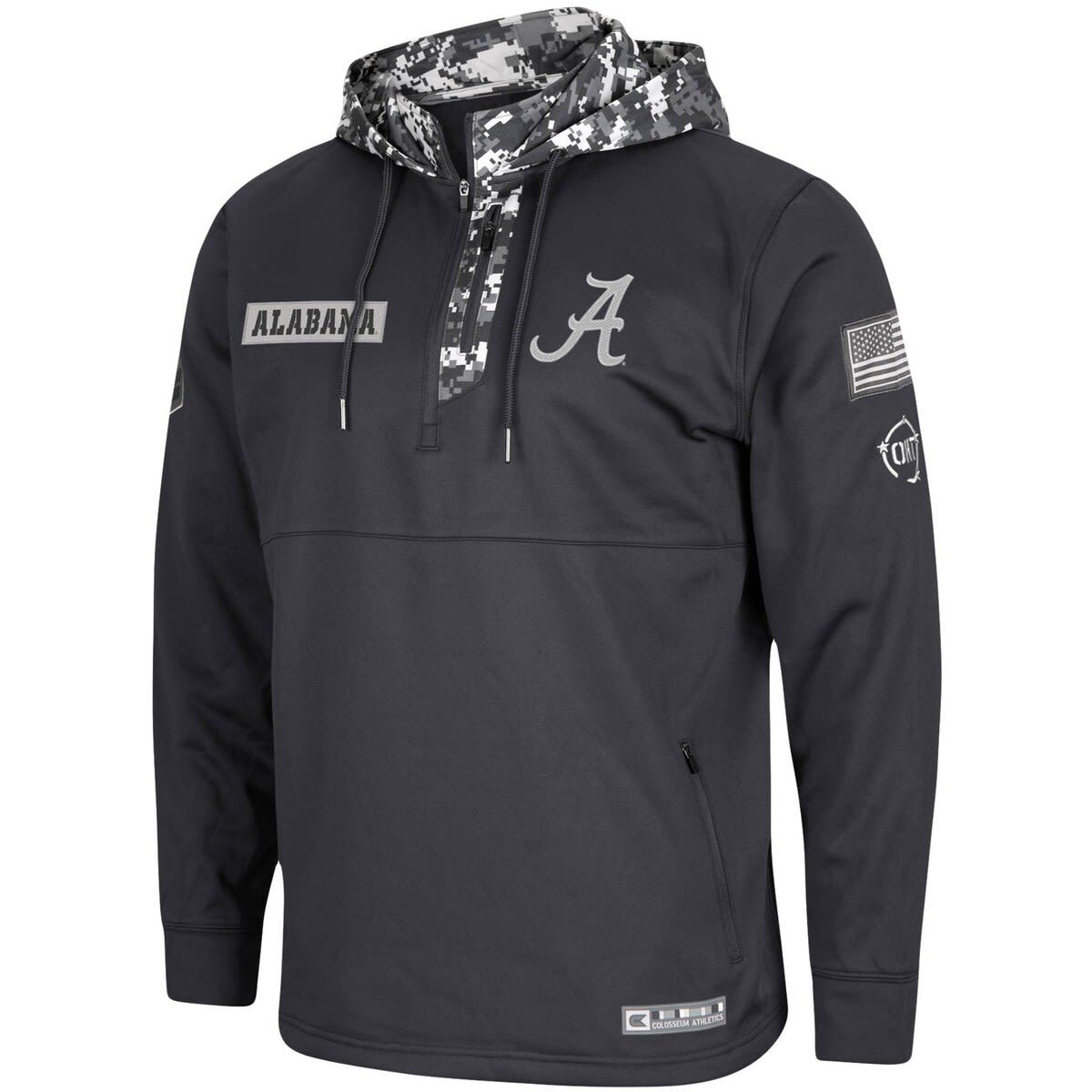 Alabama Crimson Tide NCAA Alabama Tide OHT Military Appreciation Digi Quarter-Zip Hoodie