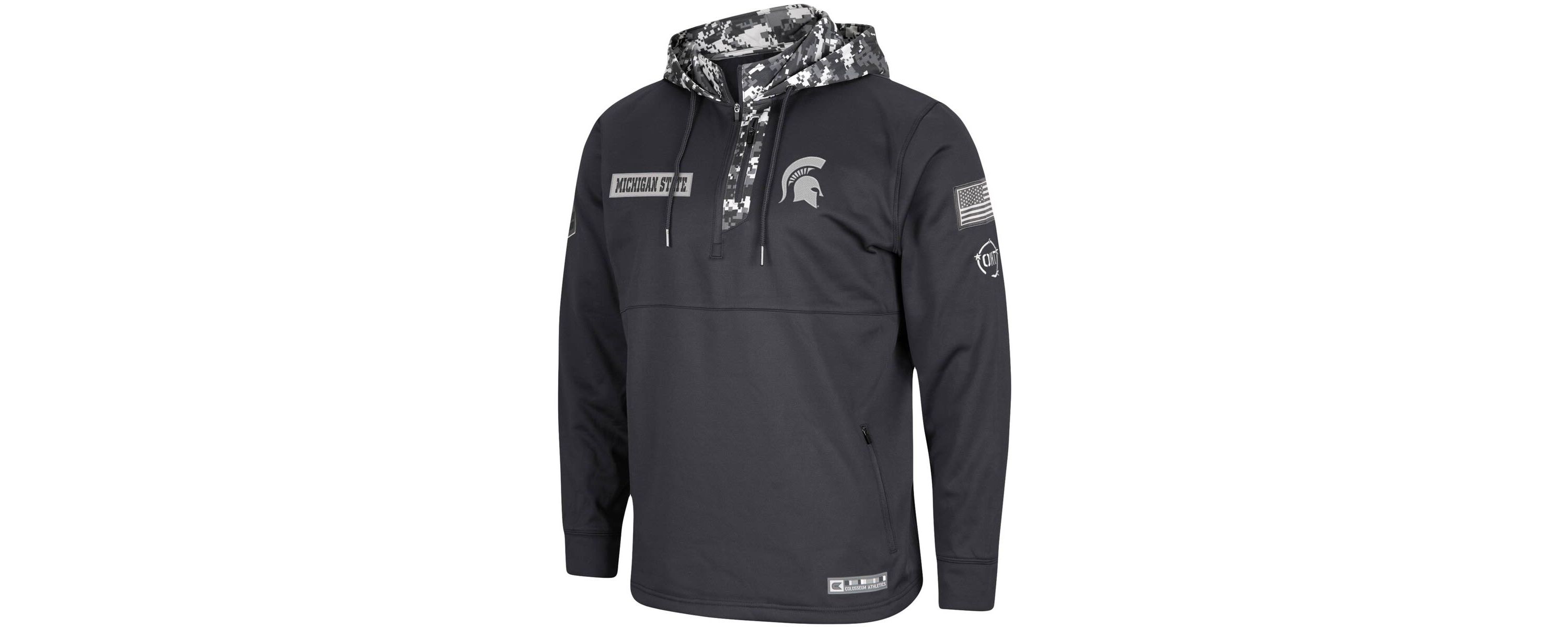 NCAA Michigan State Spartans OHT Military Appreciation Digi Quarter-Zip Hoodie