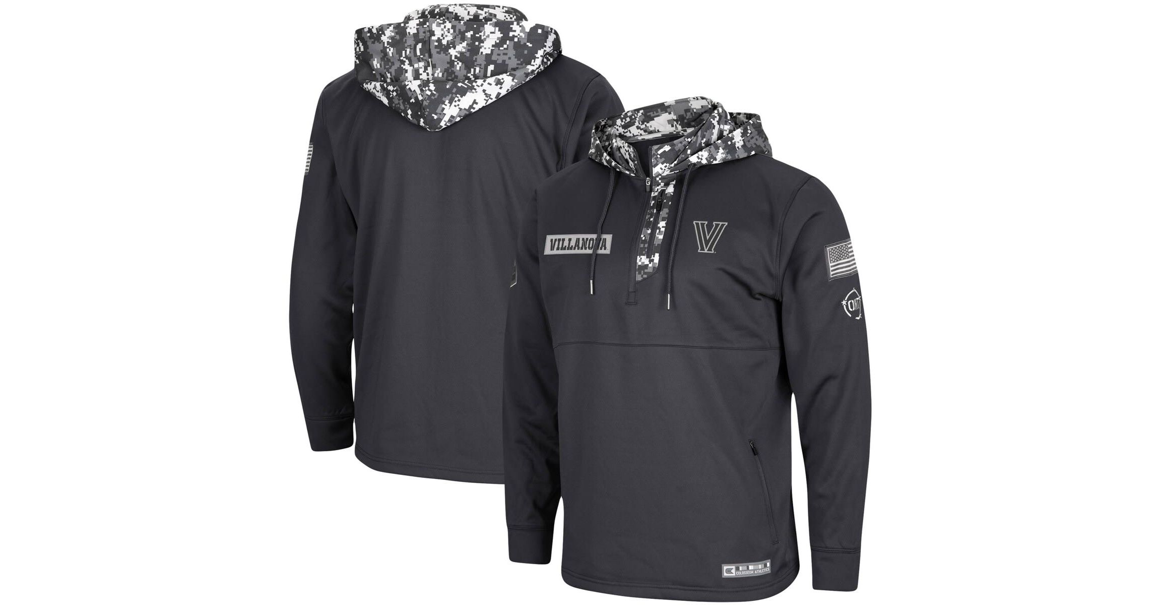 NCAA Villanova Wildcats OHT Military Appreciation Digi Quarter-Zip Hoodie
