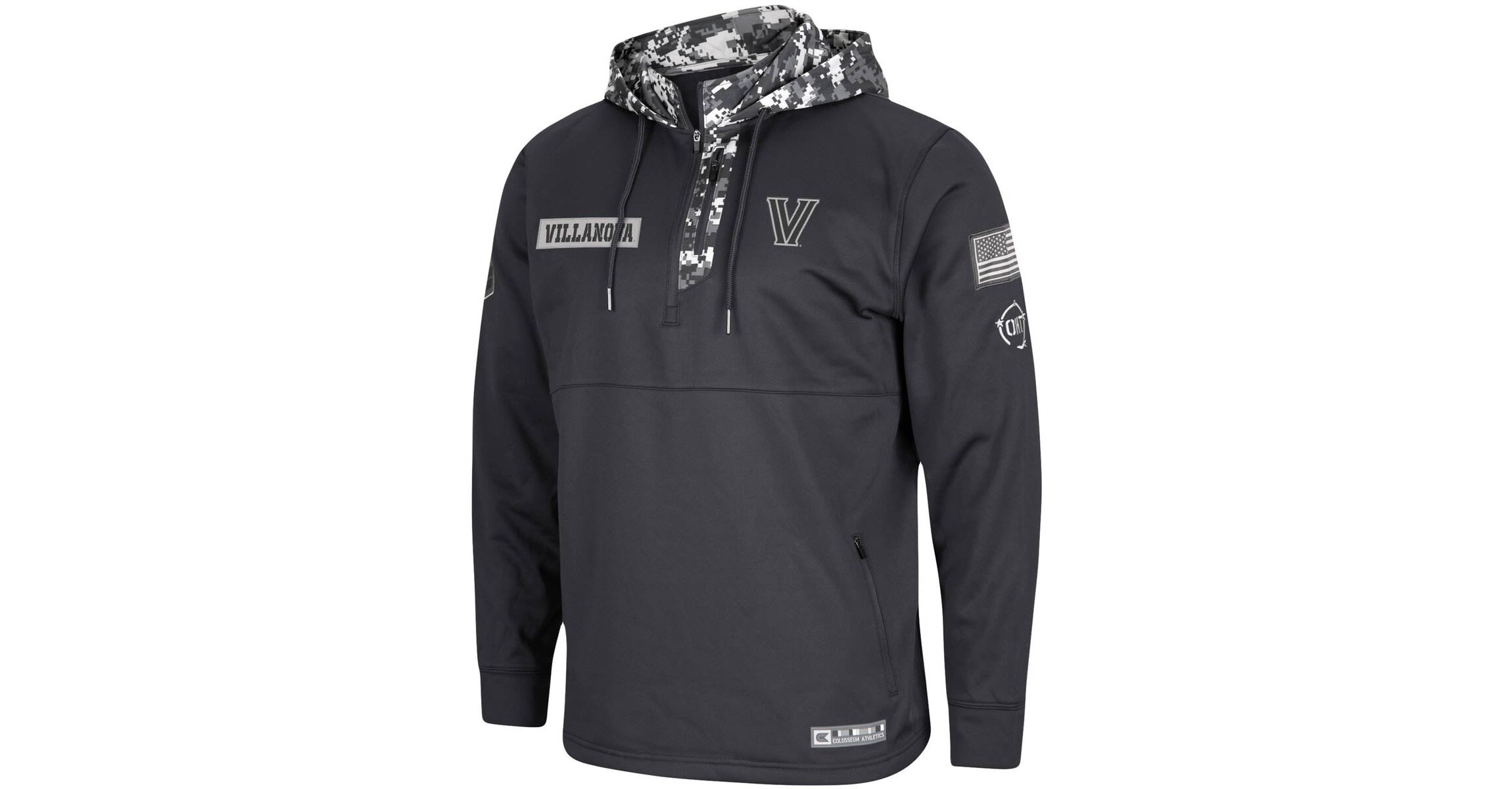 NCAA Villanova Wildcats OHT Military Appreciation Digi Quarter-Zip Hoodie