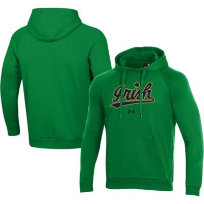 NCAA Under Armour Notre Dame Fighting Irish Script School Logo All Day Raglan Pullover Hoodie