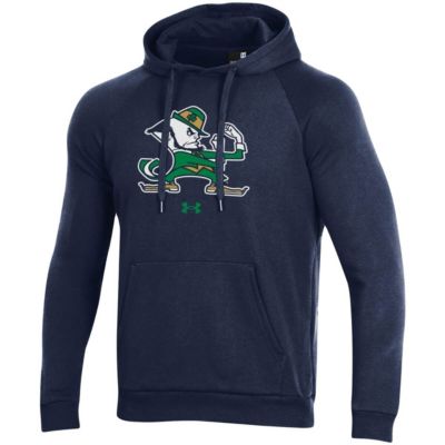 NCAA Under Armour Notre Dame Fighting Irish Mascot School Logo All Day Raglan Pullover Hoodie