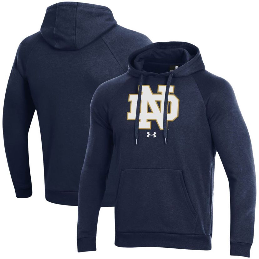 NCAA Under Armour Notre Dame Fighting Irish Primary School Logo All Day Raglan Pullover Hoodie