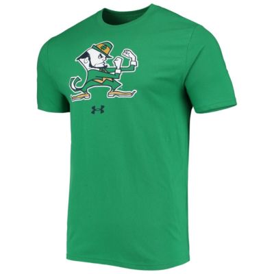 NCAA Under Armour Kelly Notre Dame Fighting Irish Mascot Logo Performance Cotton T-Shirt