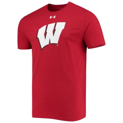 NCAA Under Armour Wisconsin Badgers School Logo Performance Cotton T-Shirt