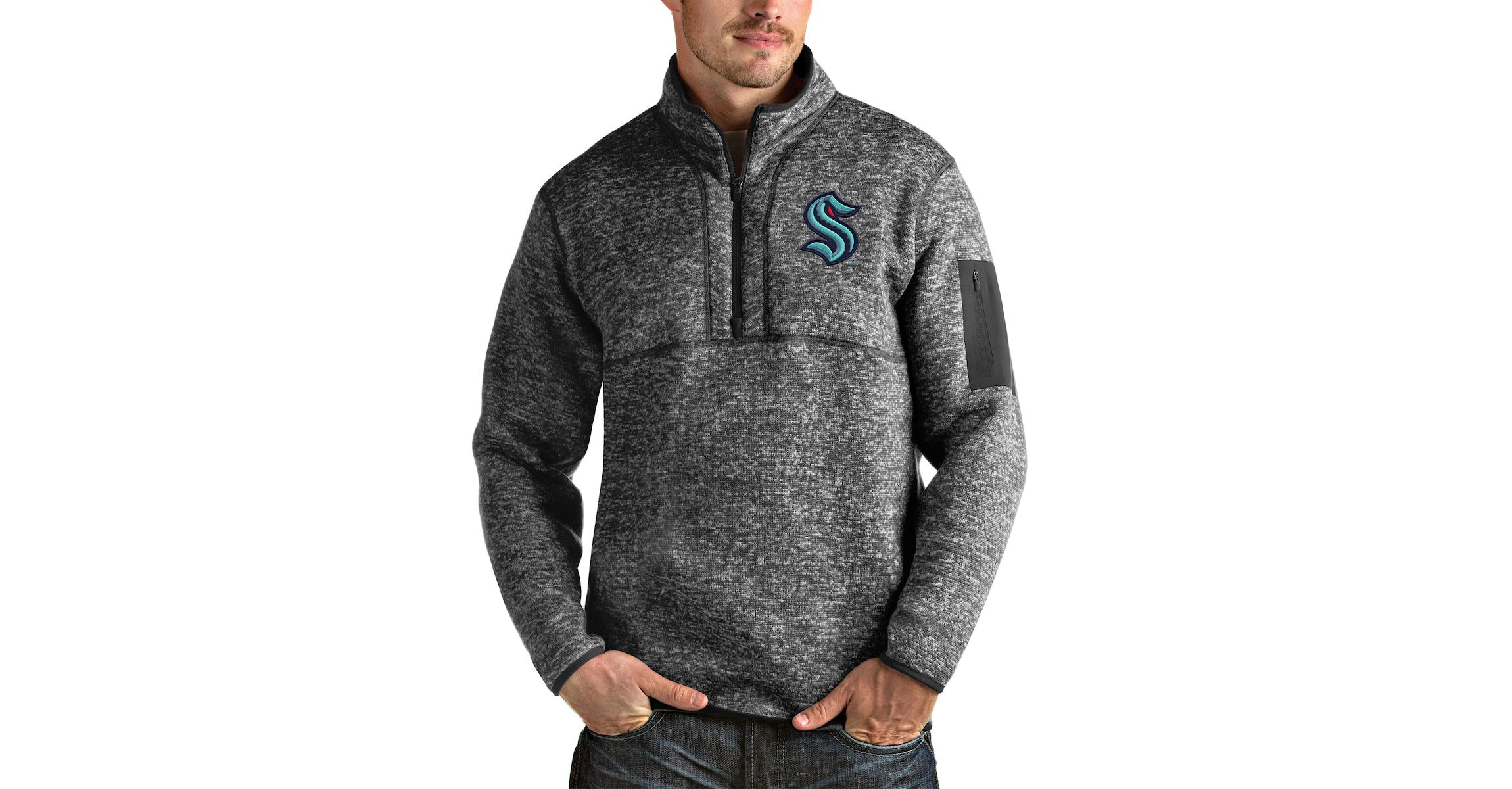 NHL Seattle Kraken Fortune Quarter-Zip Pullover Jacket