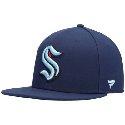 Men's NHL Fanatics Deep Sea Seattle Kraken Core Primary Logo Snapback Hat, Navy Blue