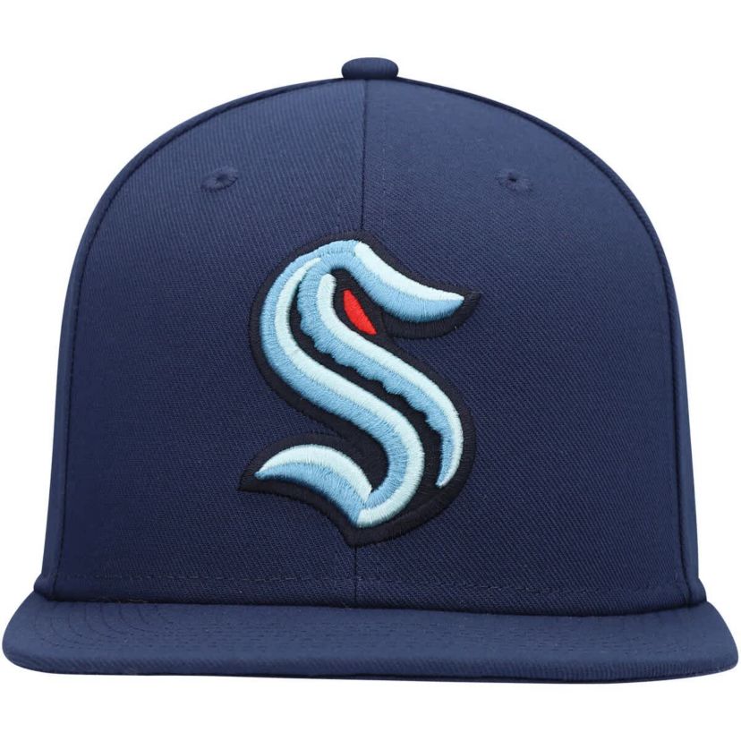 NHL Fanatics Deep Sea Seattle Kraken Core Primary Logo Snapback Hat