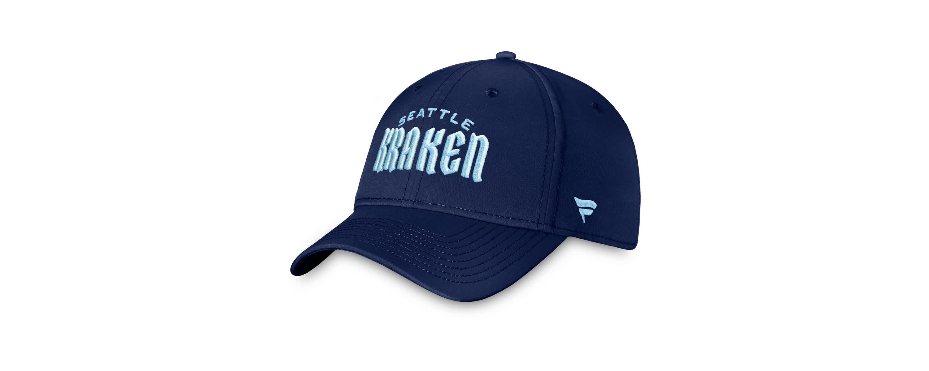 NHL Fanatics Deep Sea Seattle Kraken Wordmark Flex Hat