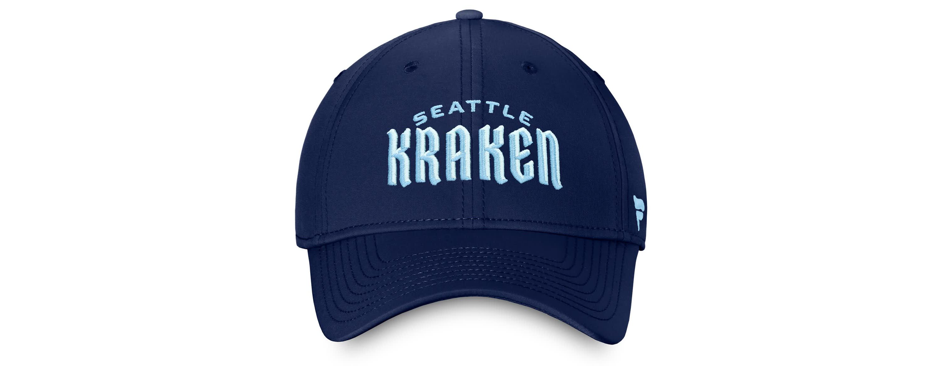 NHL Fanatics Deep Sea Seattle Kraken Wordmark Flex Hat