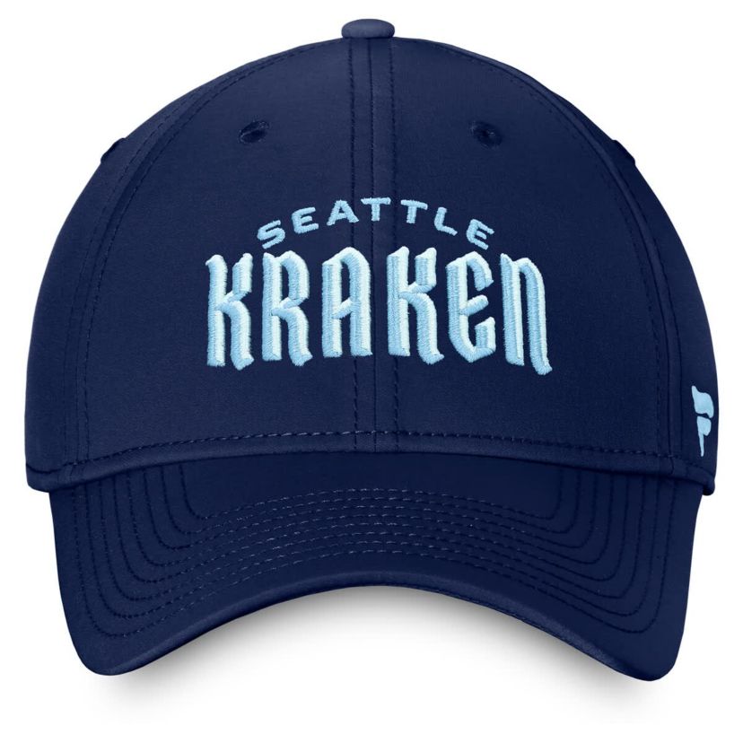 NHL Fanatics Deep Sea Seattle Kraken Wordmark Flex Hat