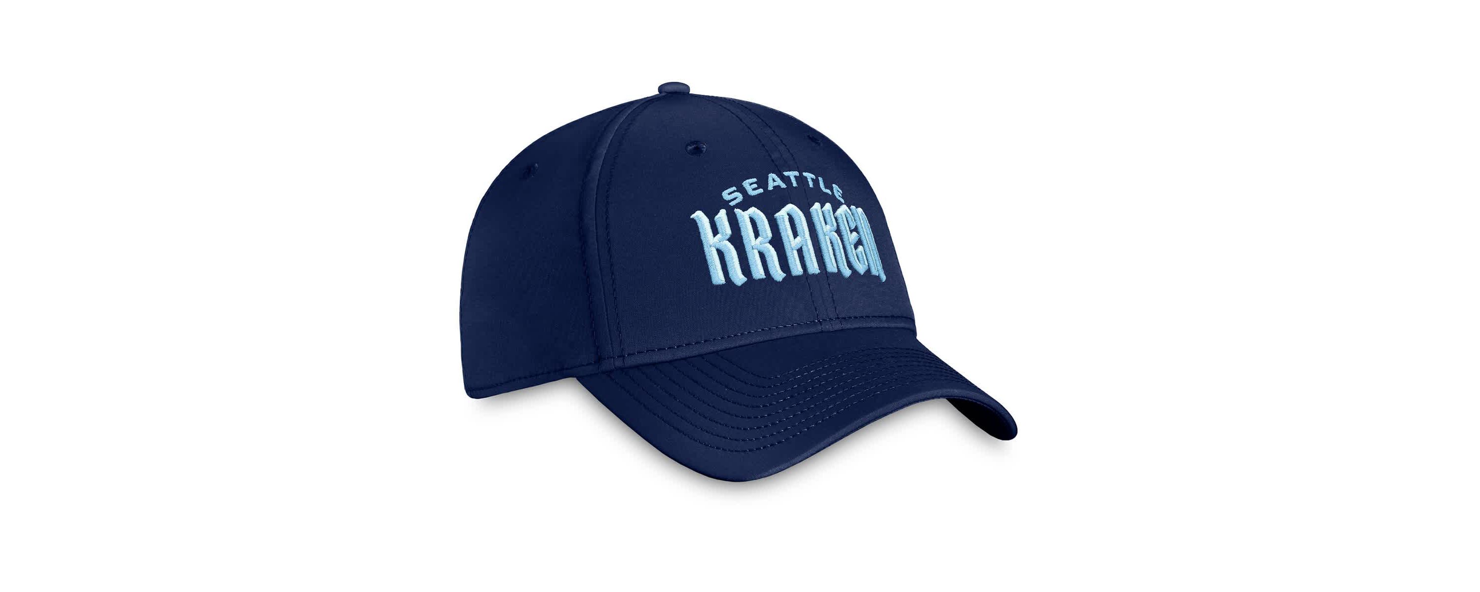 NHL Fanatics Deep Sea Seattle Kraken Wordmark Flex Hat