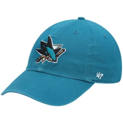47 Men's NHL San Jose Sharks Team Clean Up Adjustable Hat, Teal -  '47, 0673106694475