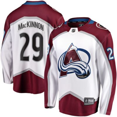 Men's NHL Fanatics Nathan MacKinnon Colorado Avalanche Breakaway Jersey, White, 4XL