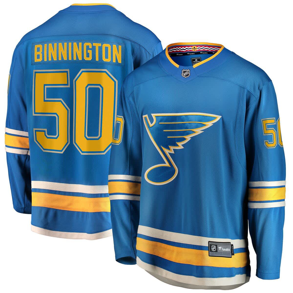 NHL Fanatics Jordan Binnington St. Louis Blues Breakaway Jersey