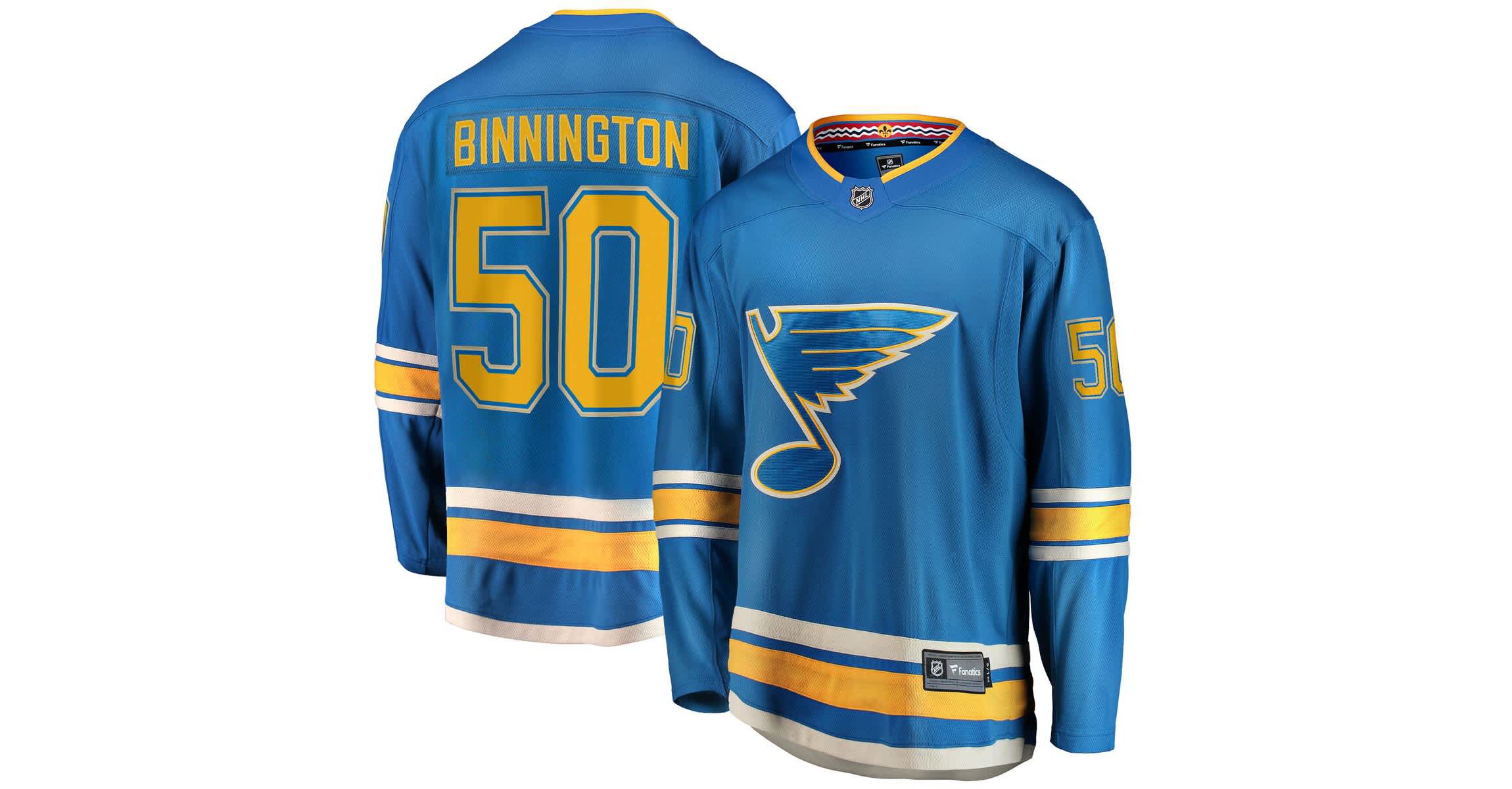 NHL Fanatics Jordan Binnington St. Louis Blues Breakaway Jersey