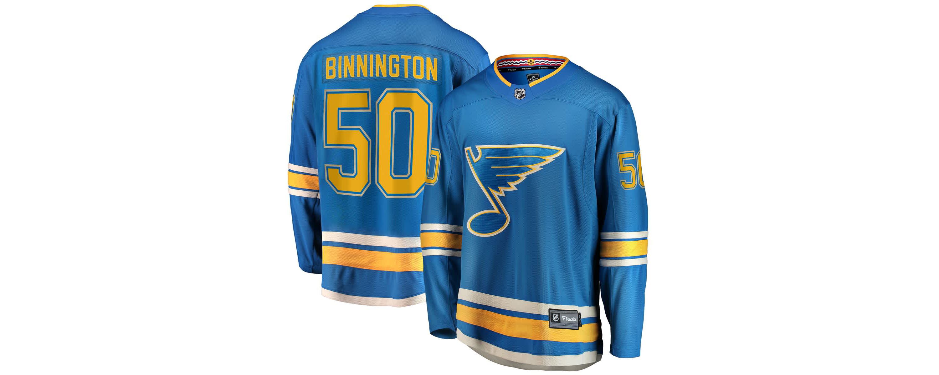 NHL Fanatics Jordan Binnington St. Louis Blues Breakaway Jersey