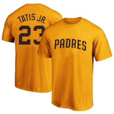 Men's MLB Fanatics Fernando Tatis Jr. San Diego Padres Big & Tall Name & Number T-Shirt, Gold, 3XL Tall