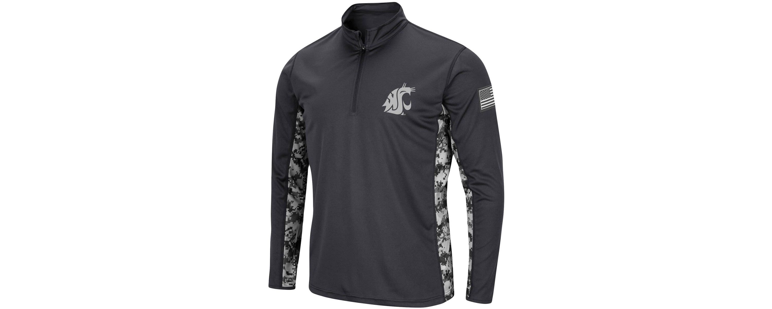 NCAA Washington State Cougars OHT Military Appreciation Digital Lightweight Quarter-Zip Pullover