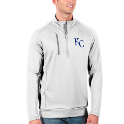 Antigua Men's MLB Kansas City Royals Generation Quarter-Zip Pullover Jacket, White, 4XL
