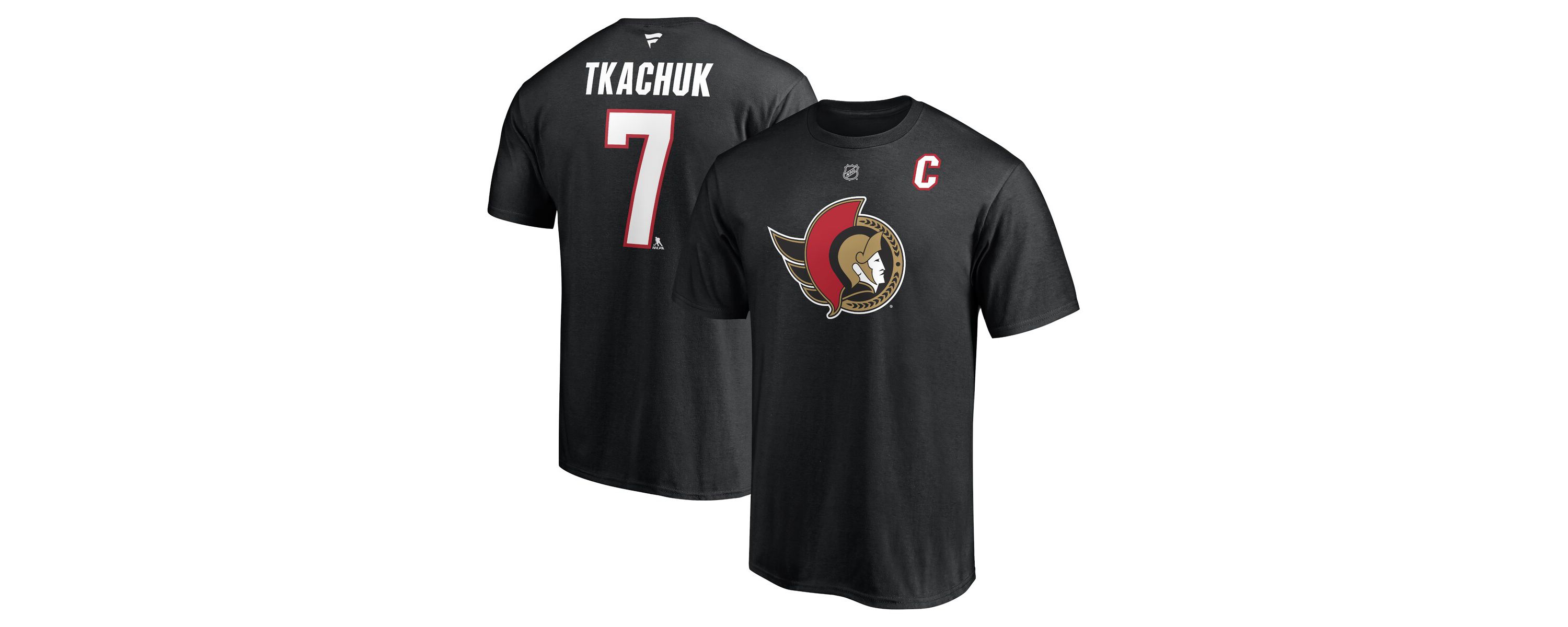NHL Fanatics Brady Tkachuk Ottawa Senators Authentic Stack Name & Number T-Shirt