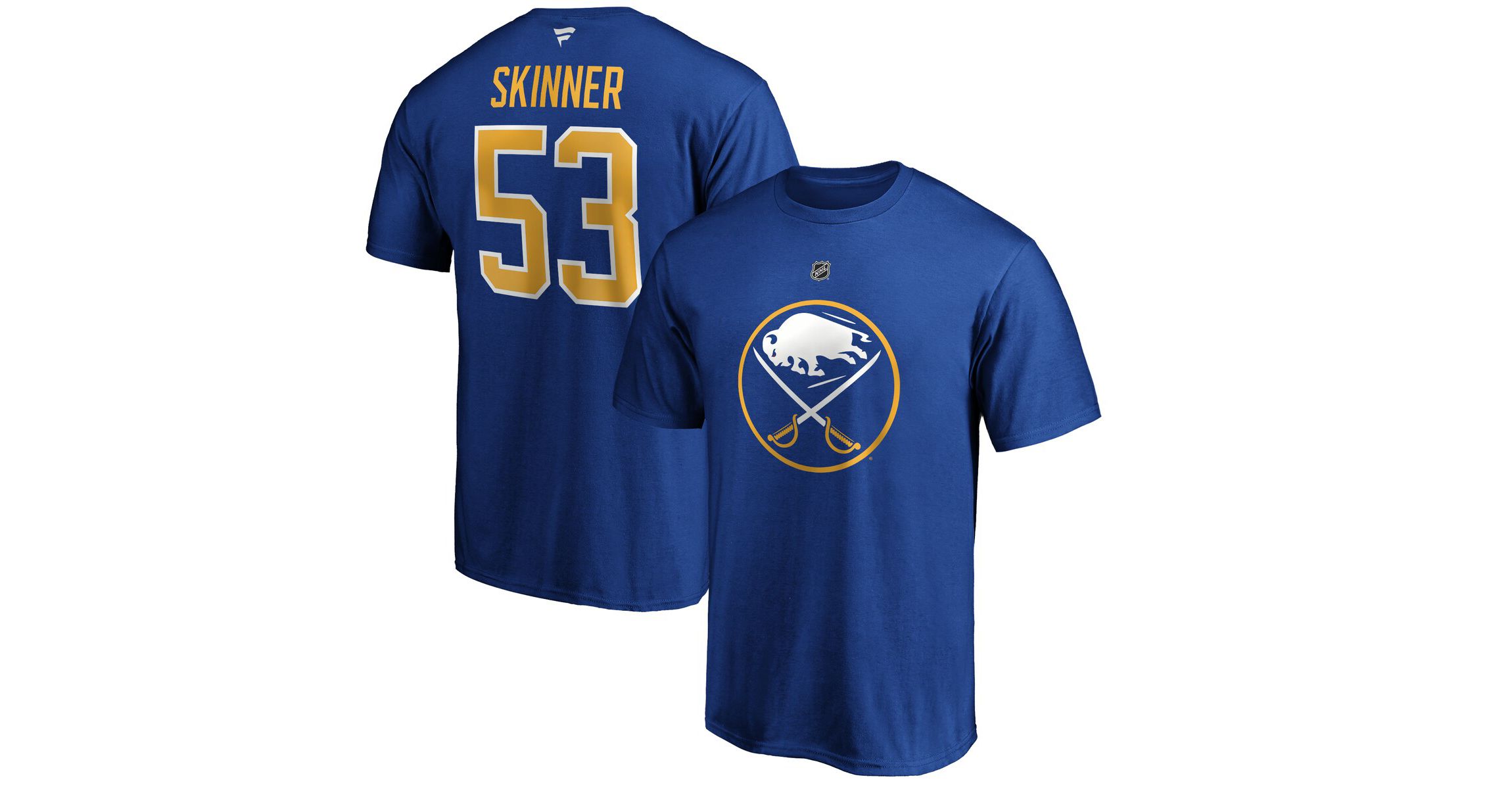 NHL Fanatics Jeff Skinner Buffalo Sabres Authentic Stack Name & Number T-Shirt