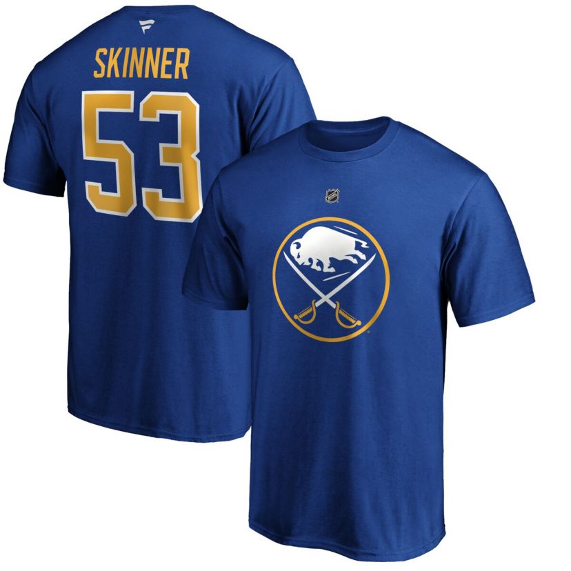 NHL Fanatics Jeff Skinner Buffalo Sabres Authentic Stack Name & Number T-Shirt