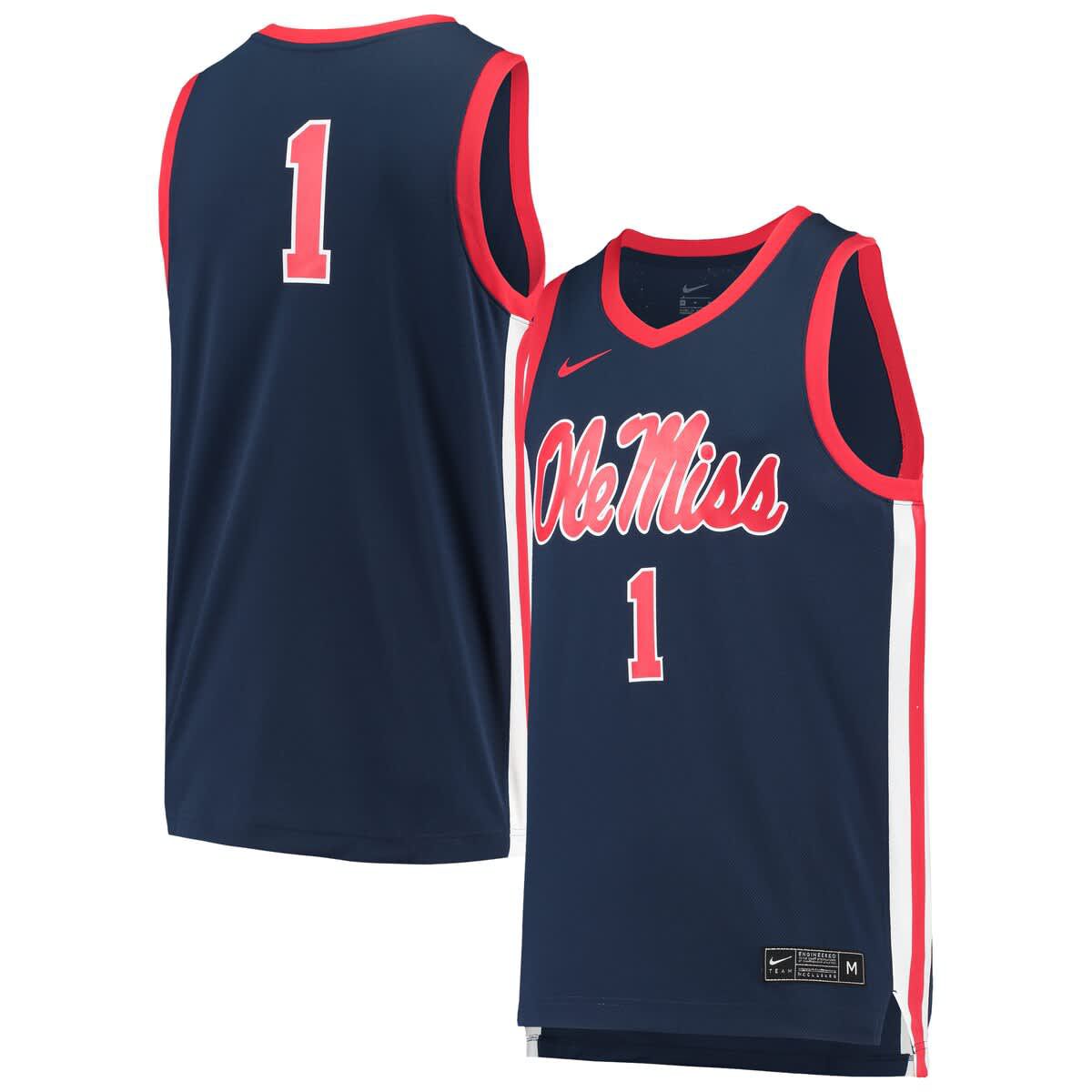 NCAA Nike #1 Ole Miss Rebels Replica Basketball Jersey