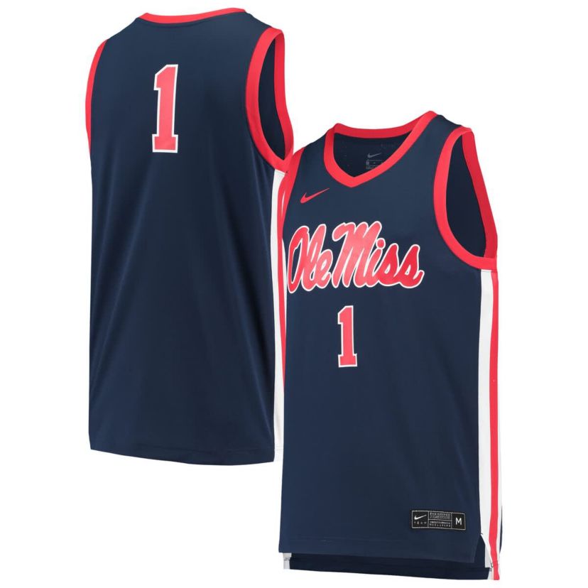 NCAA Nike #1 Ole Miss Rebels Replica Basketball Jersey