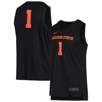 Men's NCAA Nike #1 Oregon State Beavers Replica Basketball Jersey, Black, Small
