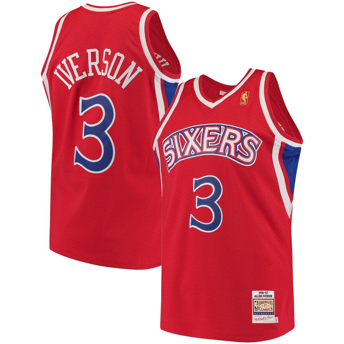 NBA Allen Iverson Philadelphia 76ers 1996/97 Hardwood Classics Authentic Jersey
