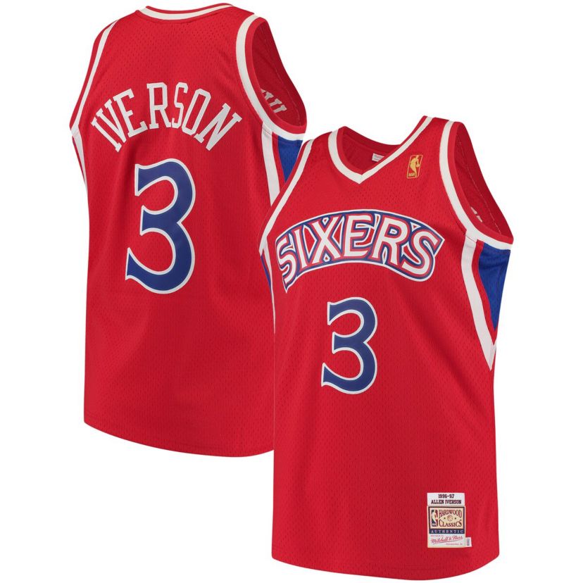 NBA Allen Iverson Philadelphia 76ers 1996/97 Hardwood Classics Authentic Jersey