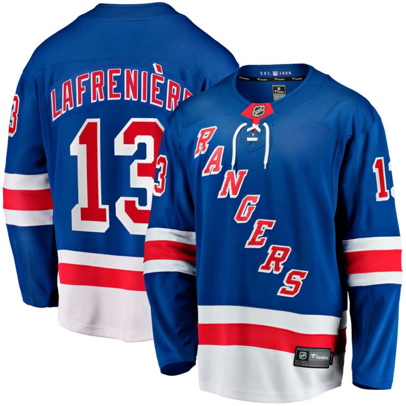 NHL Fanatics Alexis Lafreniere New York Rangers Home Breakaway Jersey