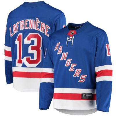 Men's NHL Fanatics Alexis Lafreniere New York Rangers Home Breakaway Jersey, Blue, 3XL