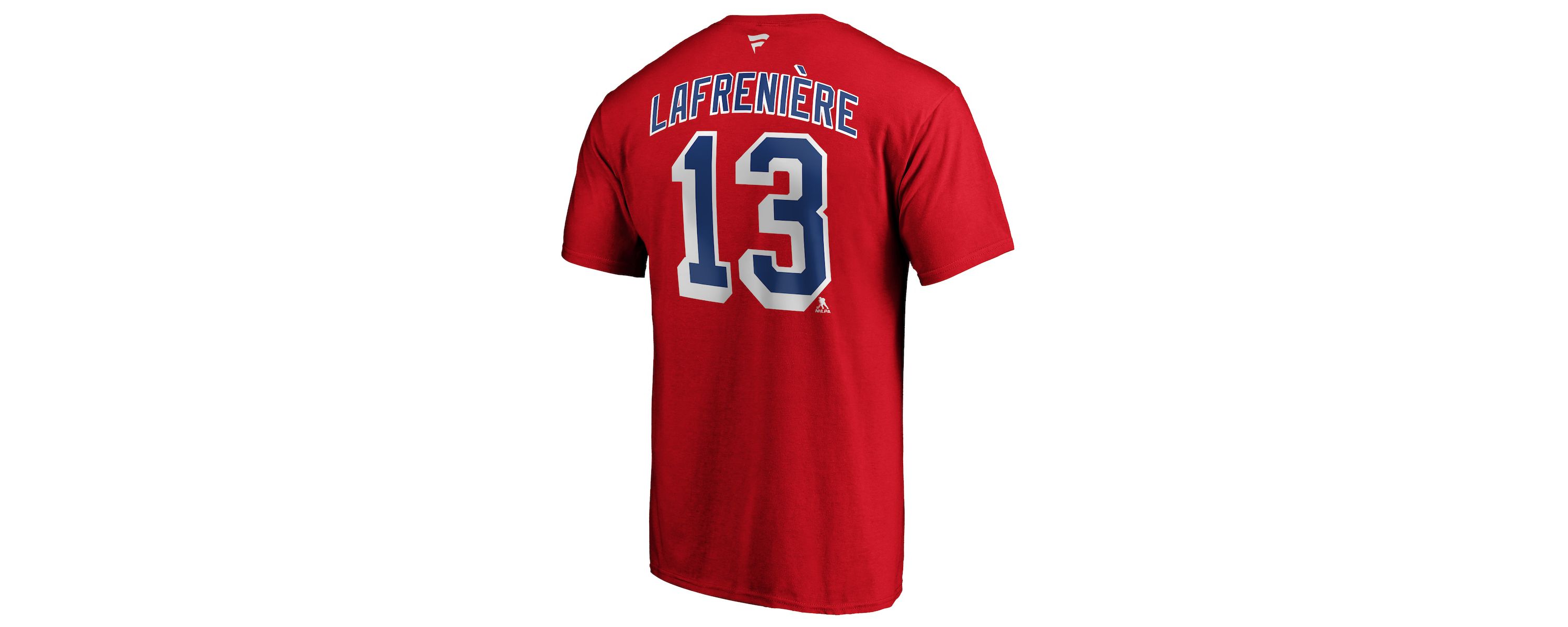 NHL Fanatics Alexis Lafrenière New York Rangers Authentic Stack Name & Number T-Shirt