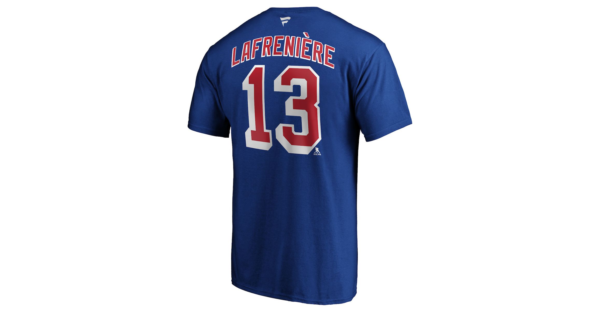 NHL Fanatics Alexis Lafrenière New York Rangers Authentic Stack Name & Number T-Shirt