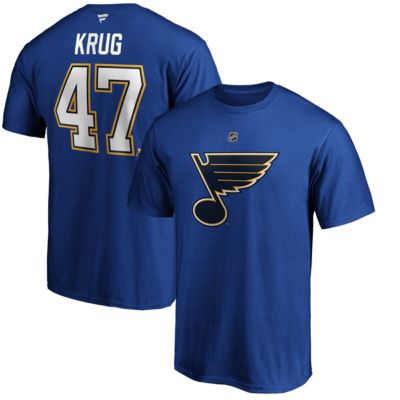Men's NHL Fanatics Torey Krug St. Louis Blues Authentic Stack Name & Number T-Shirt, Blue, Medium