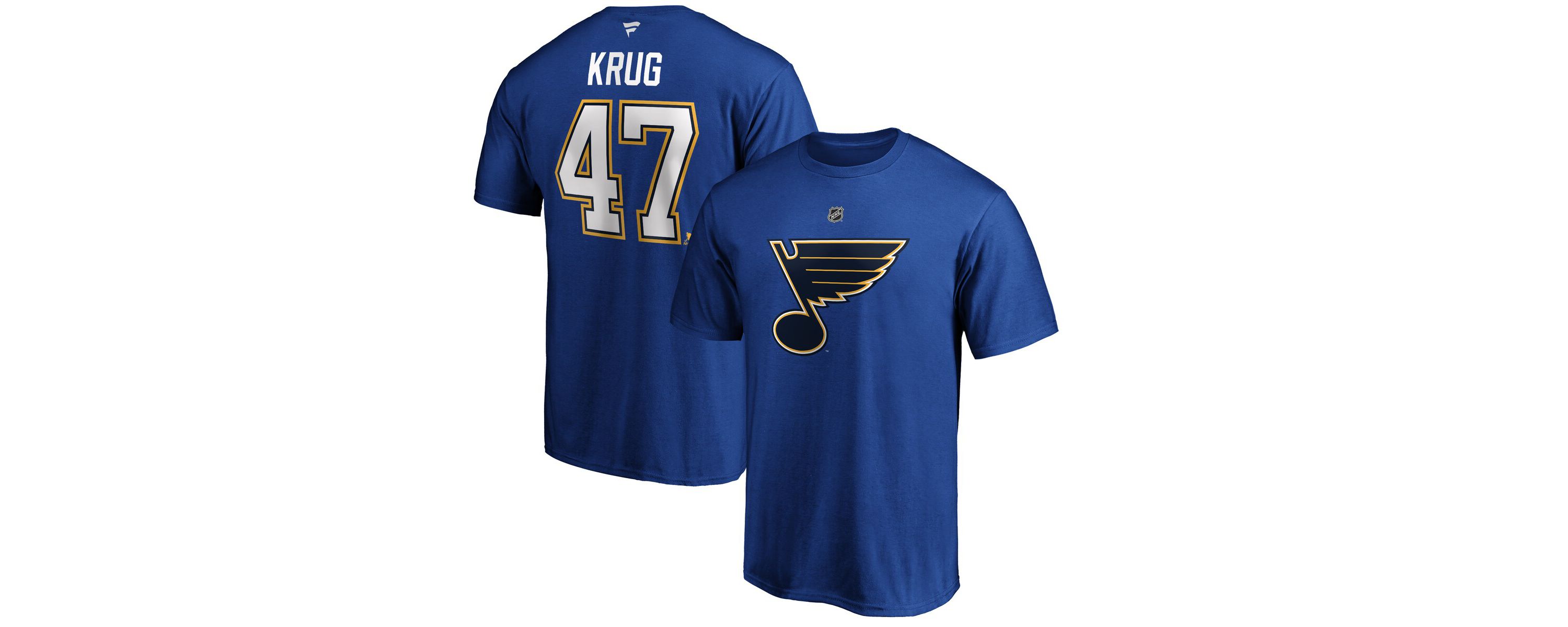 NHL Fanatics Torey Krug St. Louis Blues Authentic Stack Name & Number T-Shirt