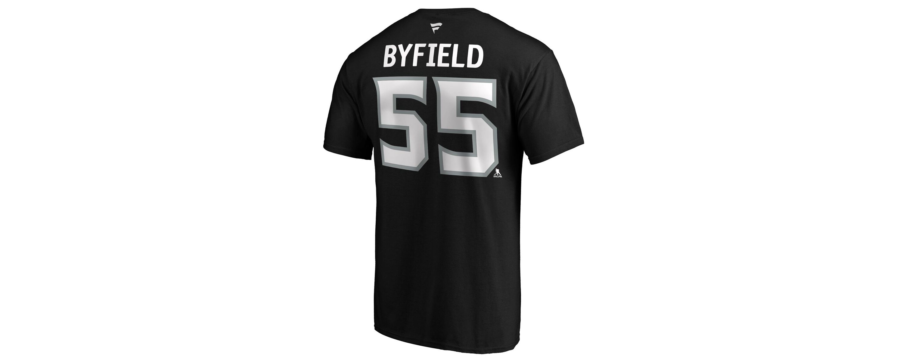 NHL Fanatics Quinton Byfield Los Angeles Kings Authentic Stack Name & Number T-Shirt