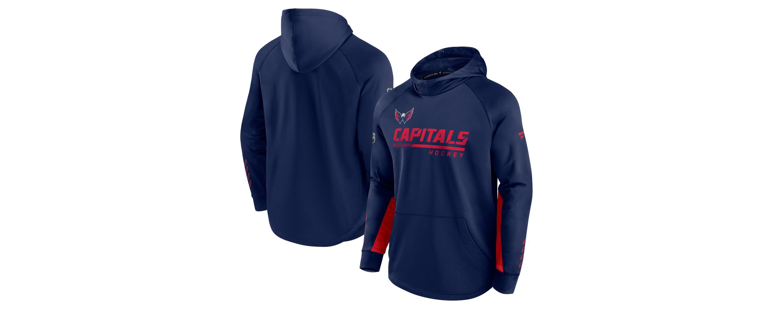 NHL Washington Capitals Authentic Pro Locker Room Raglan Pullover Hoodie